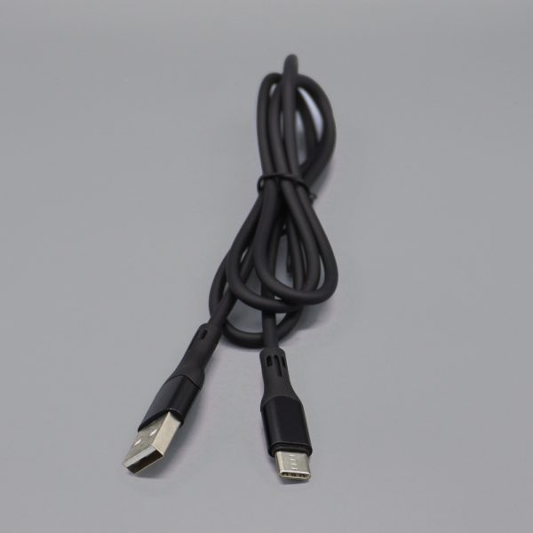 Ultra Soft Type C Cable Black Color with Silicone Hand Feeling