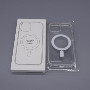 Billigt magnetisk, klart, blødt silikone-gel-materiale til iPhone 15