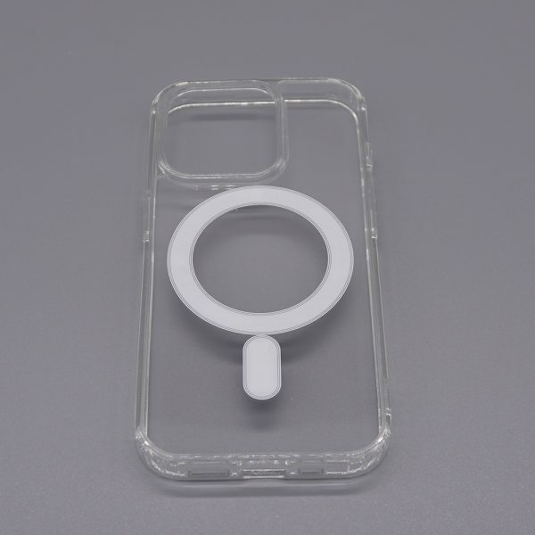 Casing ponsel bumper silikon tahan guncangan transparan yang kompatibel dengan Magsafe untuk iPhone 15 Pro